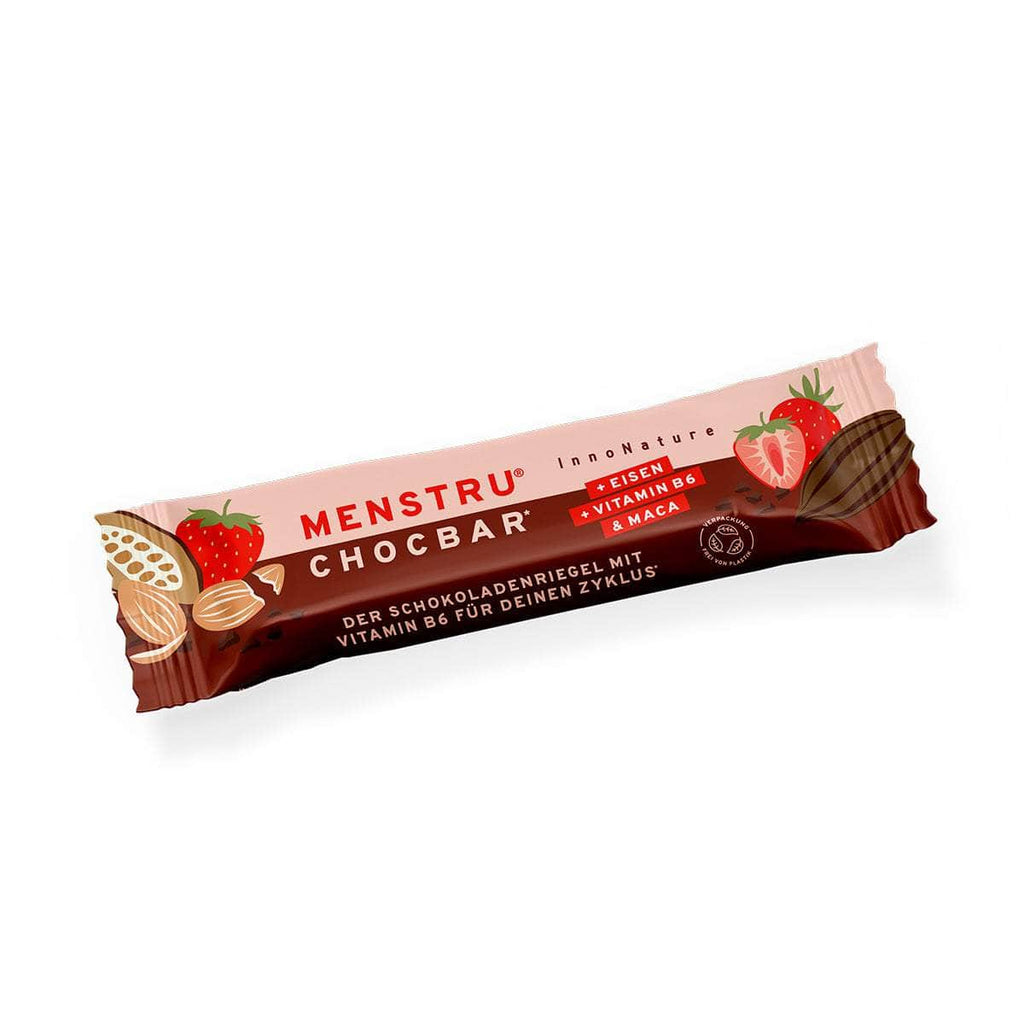 Menstru® Chocbar: Veganer Schokoladenriegel mit Vitamin B6, Eisen und Maca