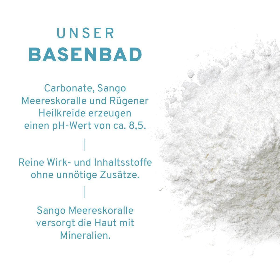 Mini Basenbad mit Sango Meereskoralle + Rügener Kreide