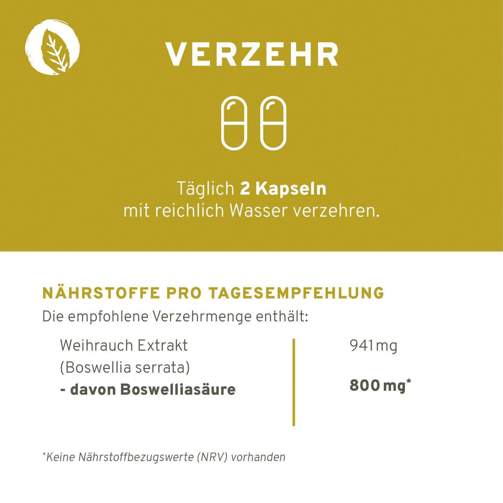 Boswelliasäure: Weihrauch Kapseln