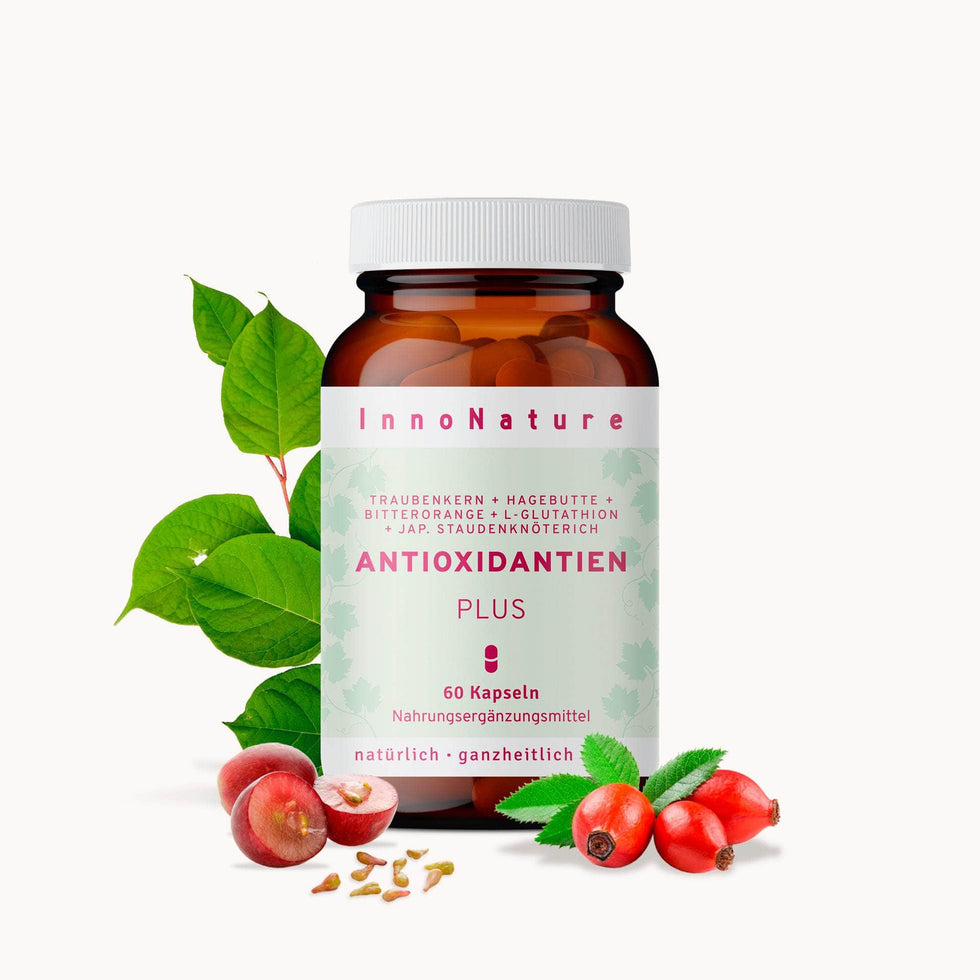 Zellschutz Kapseln:  Trans-Resveratrol + OPC + L-Glutathion + Hagebutte + Citrus-Bioflavonoide