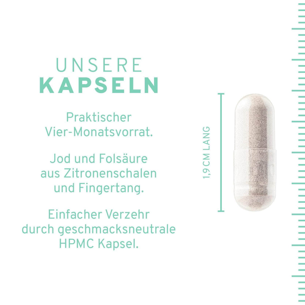 Kelp + Spinat: Natürliche Jod + Folsäure Kapseln