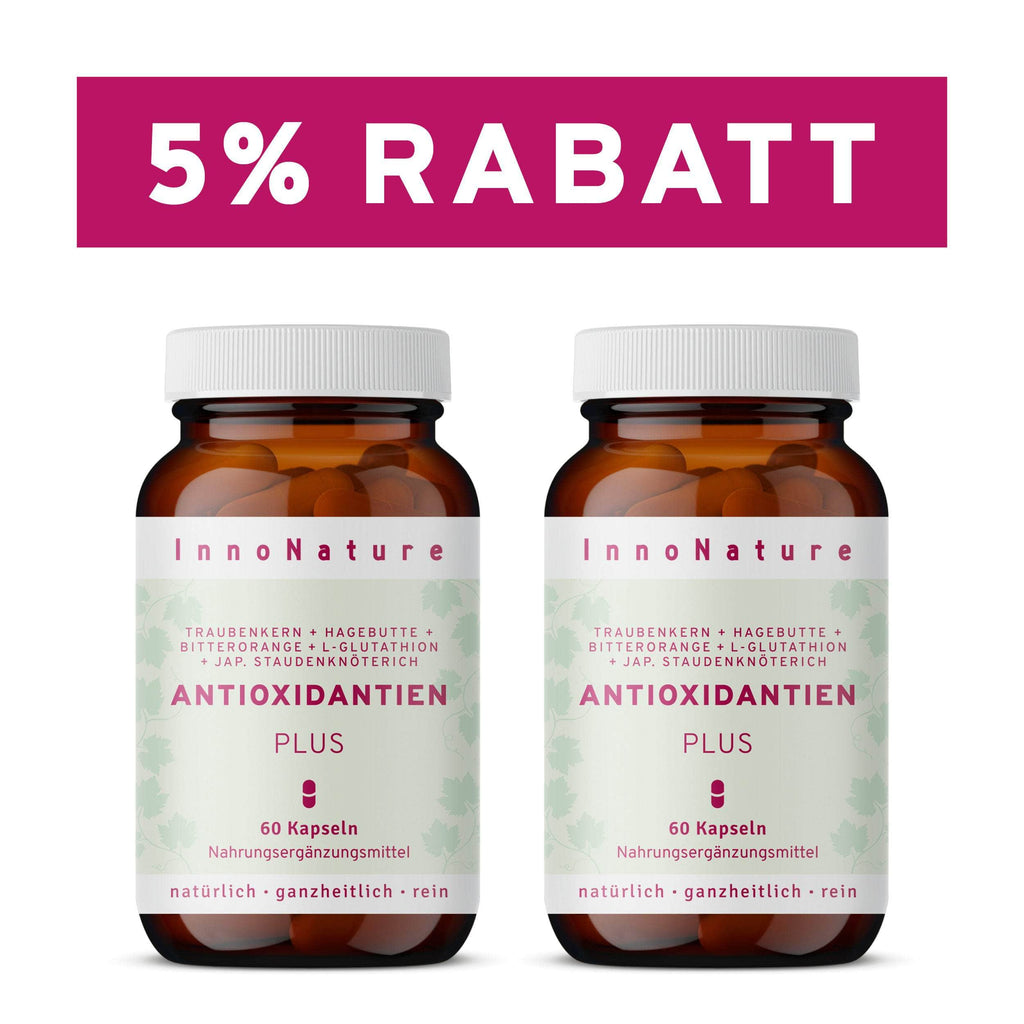 Zellschutz Kapseln:  Trans-Resveratrol + OPC + L-Glutathion + Hagebutte + Citrus-Bioflavonoide