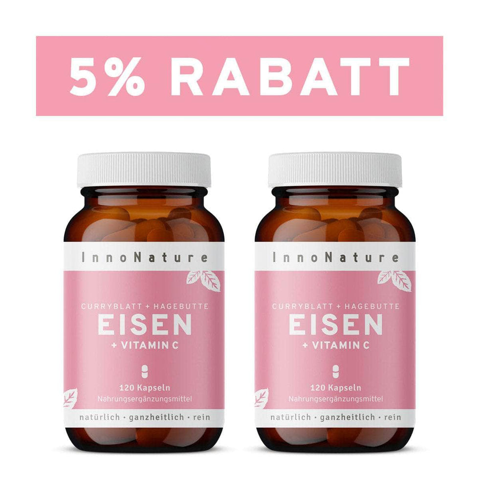 Eisen + Vitamin C Kapseln aus Curryblättern + Hagebutte