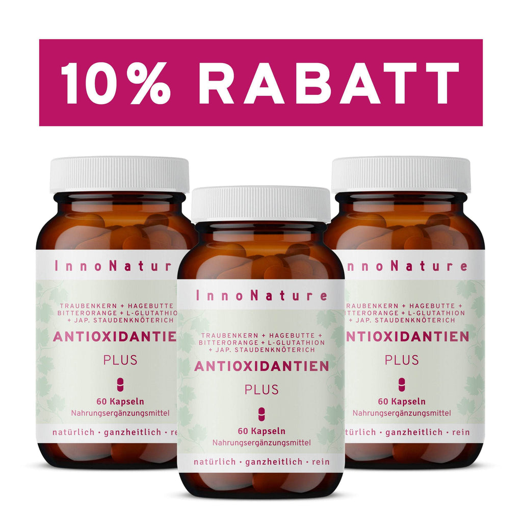 Zellschutz Kapseln:  Trans-Resveratrol + OPC + L-Glutathion + Hagebutte + Citrus-Bioflavonoide