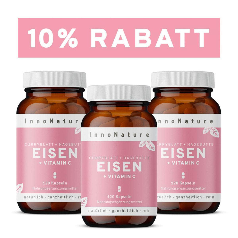 Eisen + Vitamin C Kapseln aus Curryblättern + Hagebutte