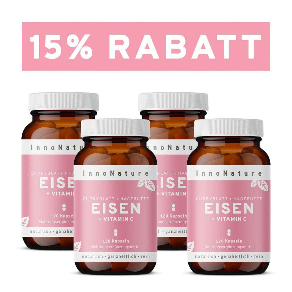 Eisen + Vitamin C Kapseln aus Curryblättern + Hagebutte