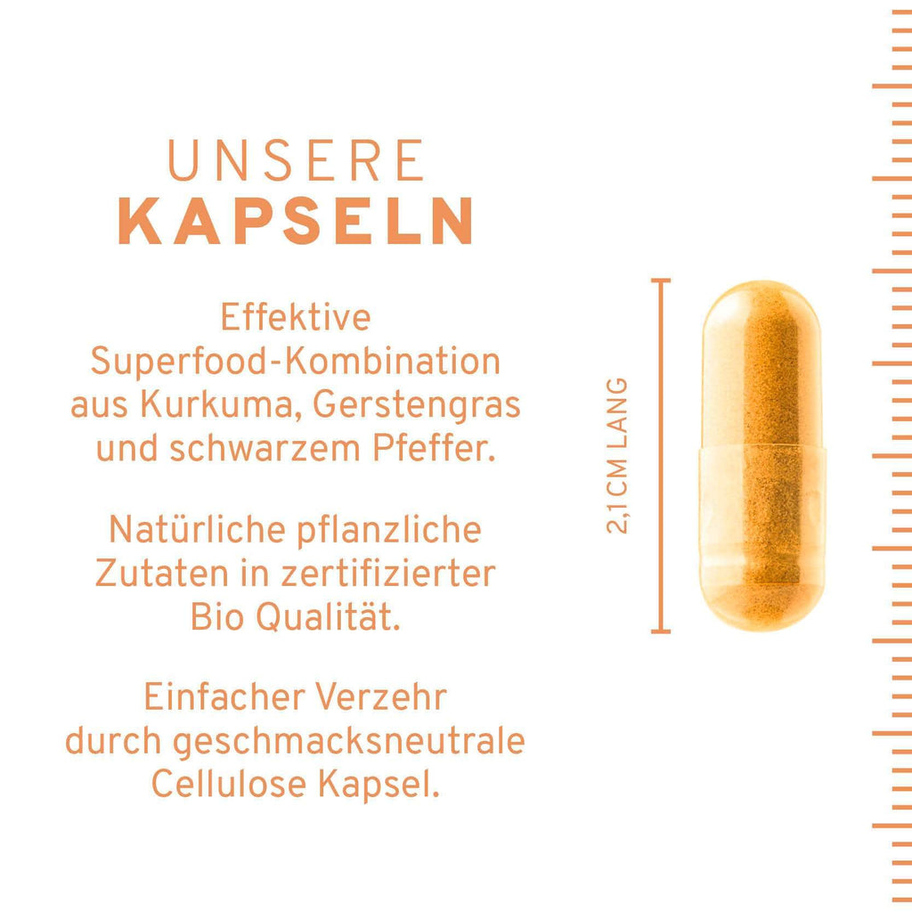 Bio Kurkuma Gerstengras Kapseln
