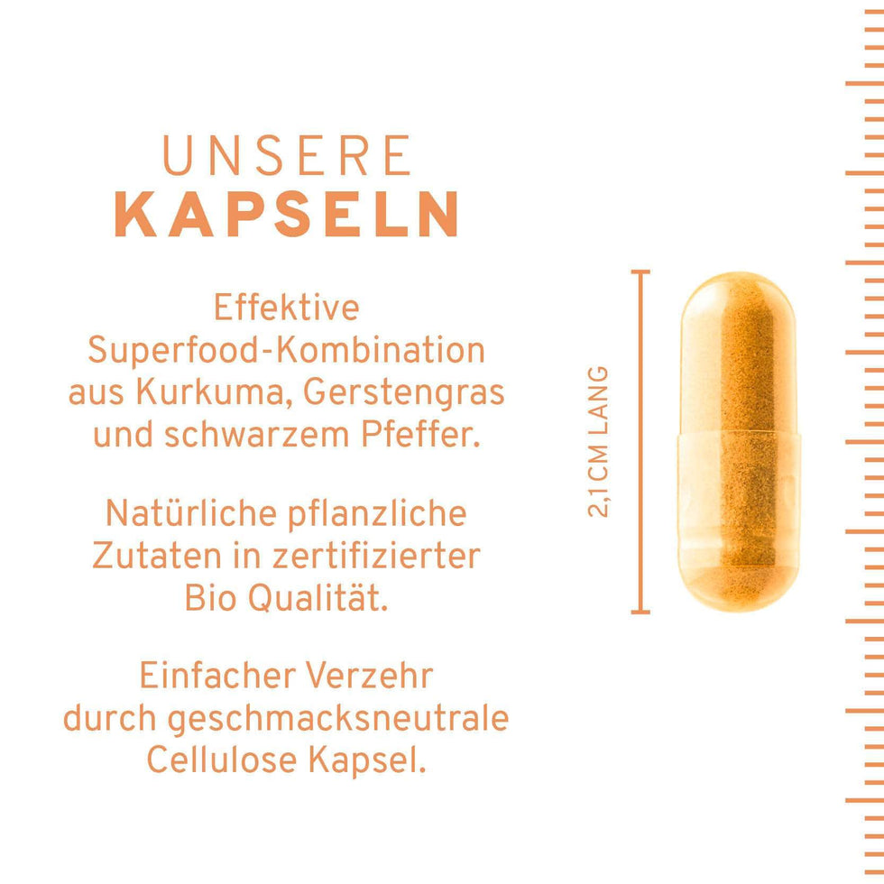 Bio Kurkuma Gerstengras Kapseln