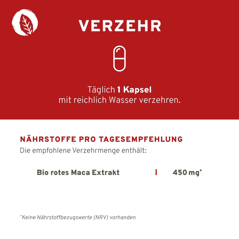 Bio Rotes Maca Extrakt Kapseln