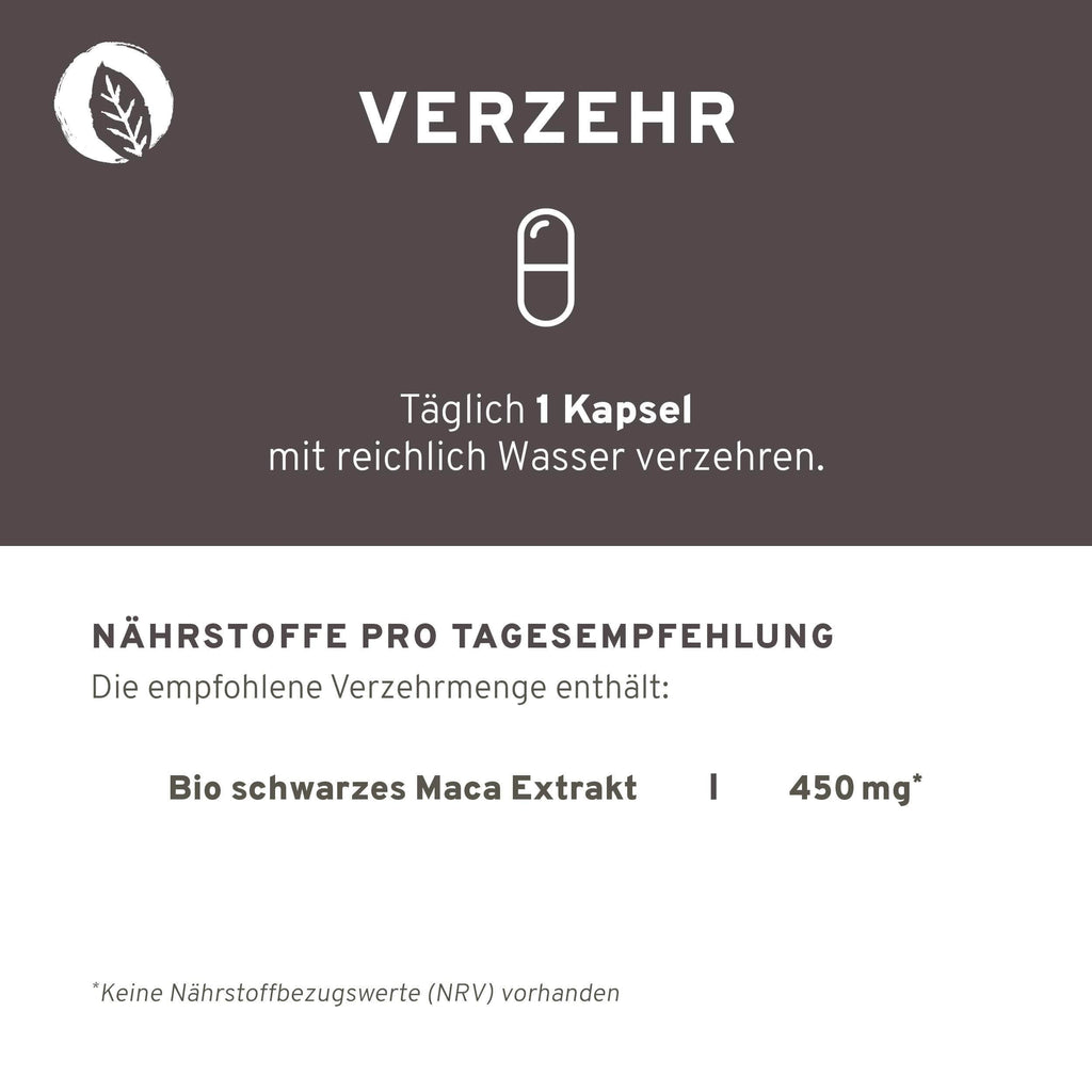 Bio Schwarzes Maca Extrakt Kapseln