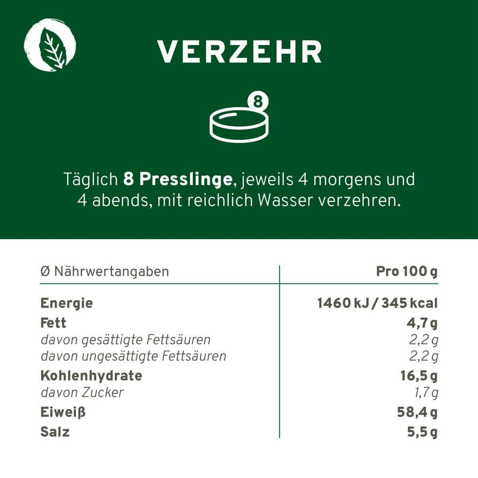 Bio Spirulina Presslinge