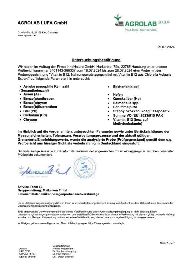 Vitamin B12 Chlorella 250 µg Kapseln