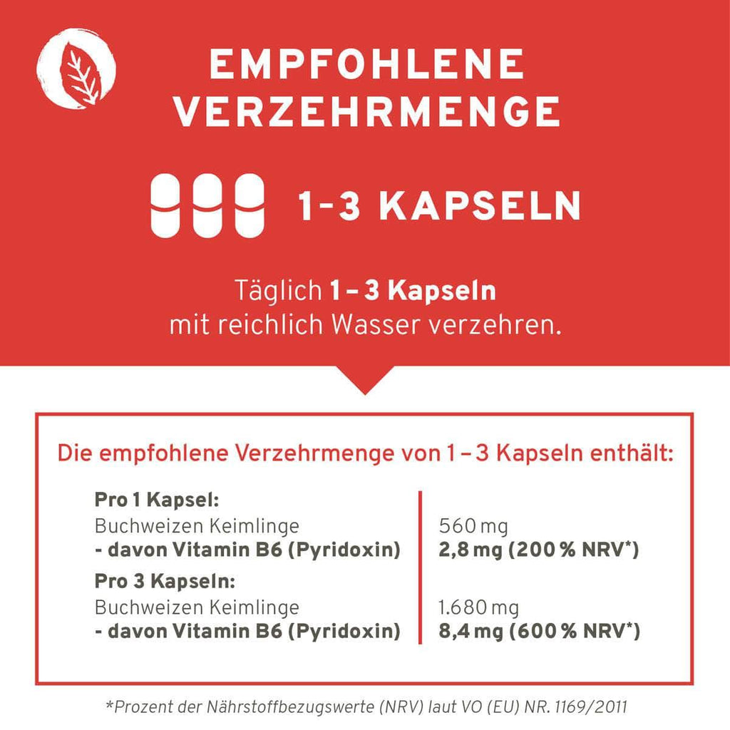 Vitamin B6 Kapseln: Buchweizen Keimlinge