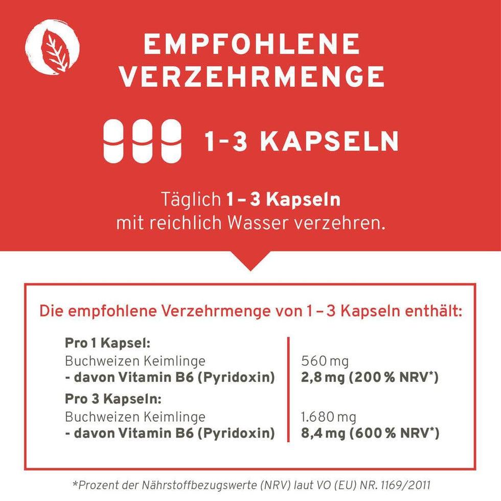 Vitamin B6 Kapseln: Buchweizen Keimlinge