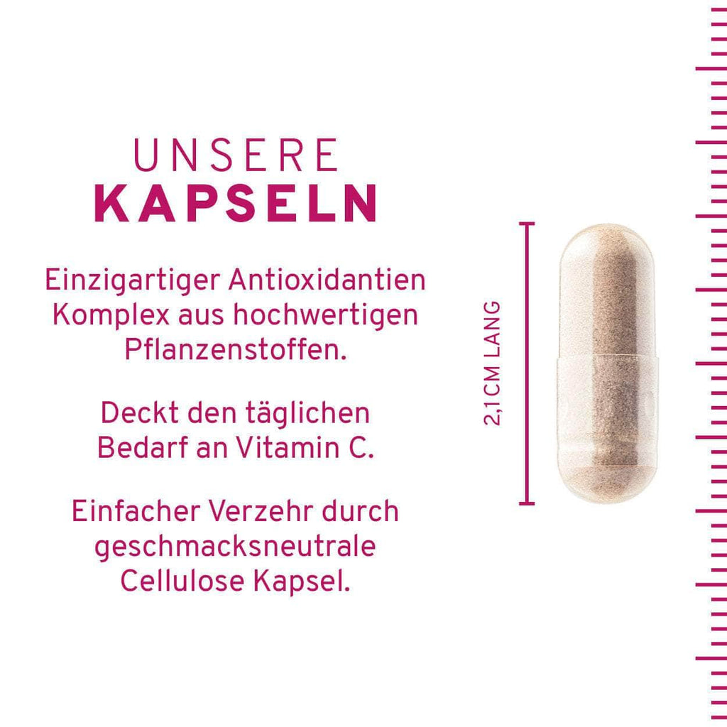 Zellschutz Kapseln:  Trans-Resveratrol + OPC + L-Glutathion + Hagebutte + Citrus-Bioflavonoide
