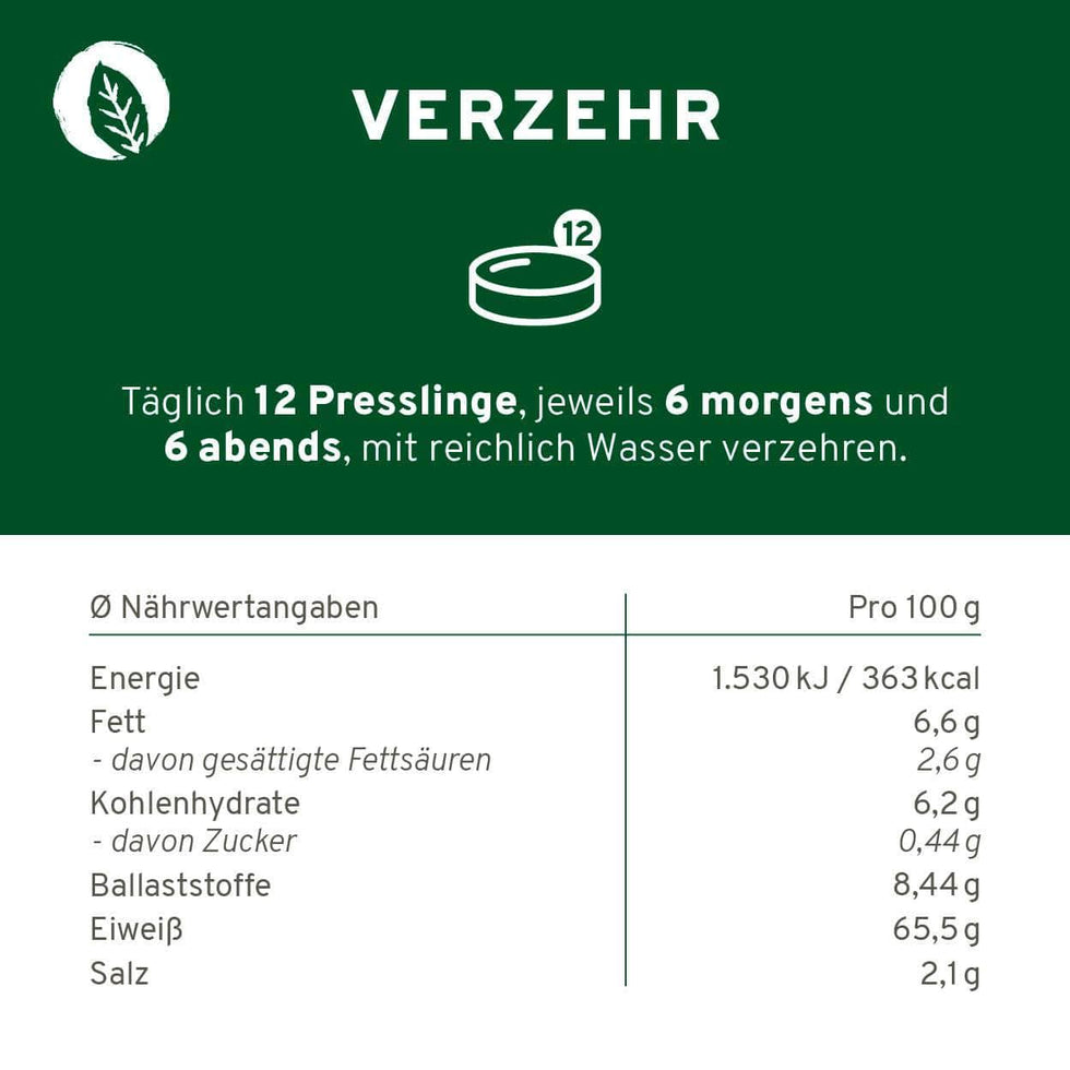 Bio Chlorella + Spirulina Presslinge