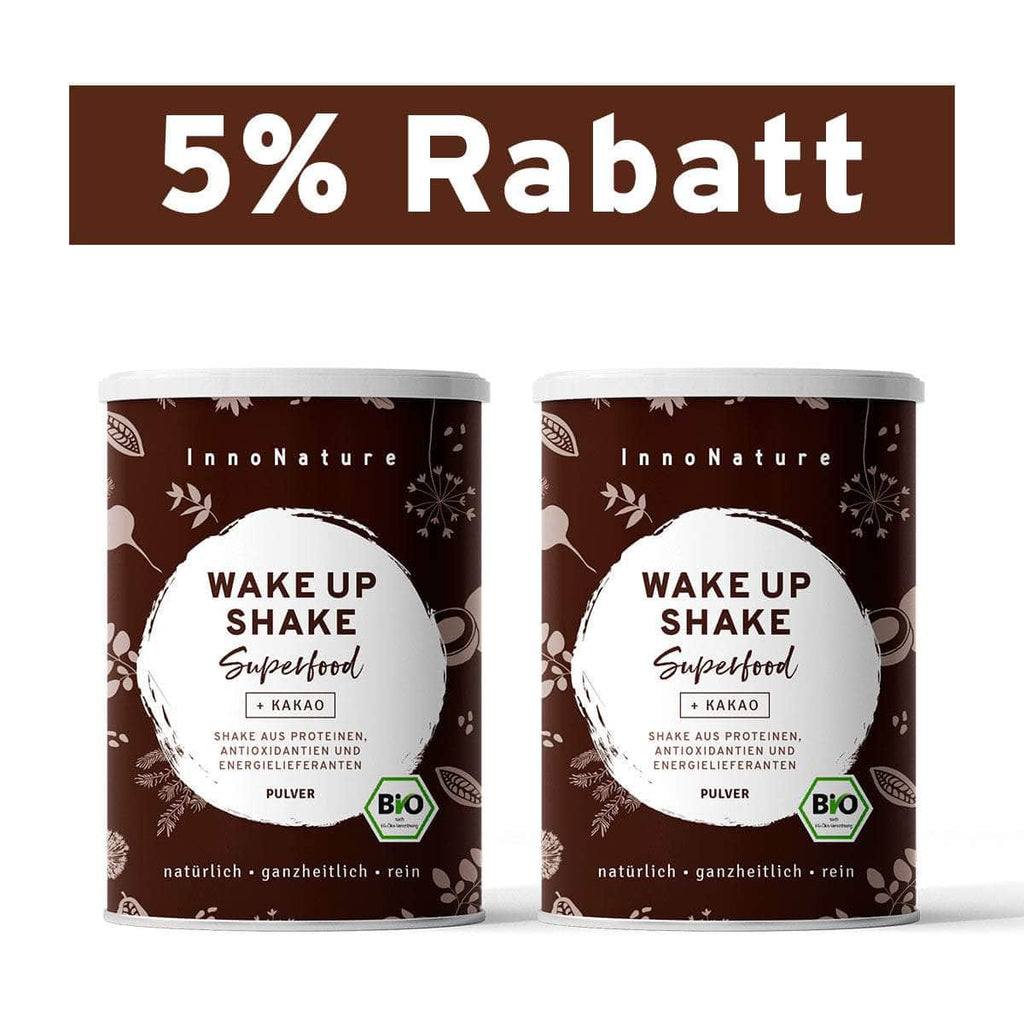 Bio Wake Up Superfood Shake: Kokos, Kakao, Matcha, Guarana und grüner Kaffee