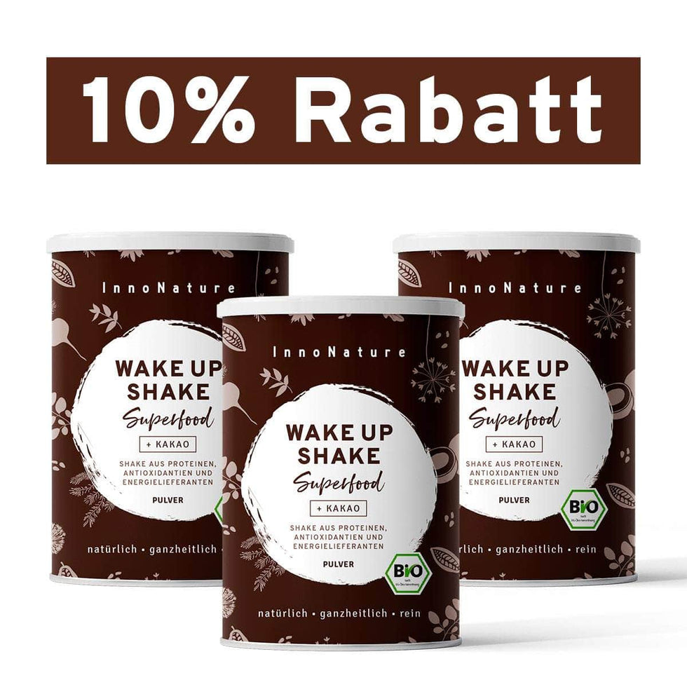 Bio Wake Up Superfood Shake: Kokos, Kakao, Matcha, Guarana und grüner Kaffee