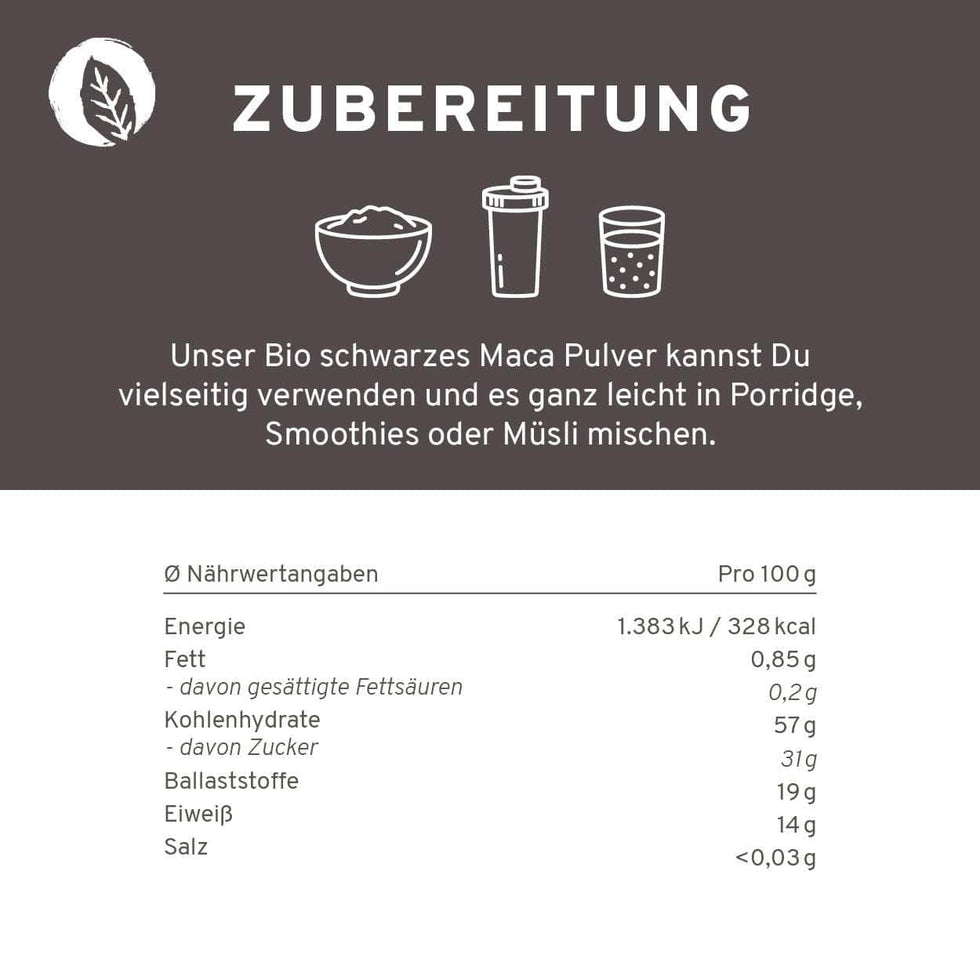 Bio Schwarzes Maca Pulver