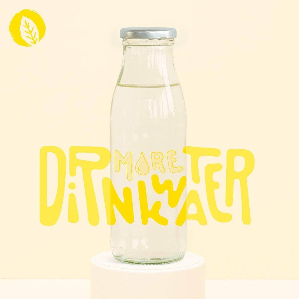 Glaswasserflasche - Drink More Water 2.0