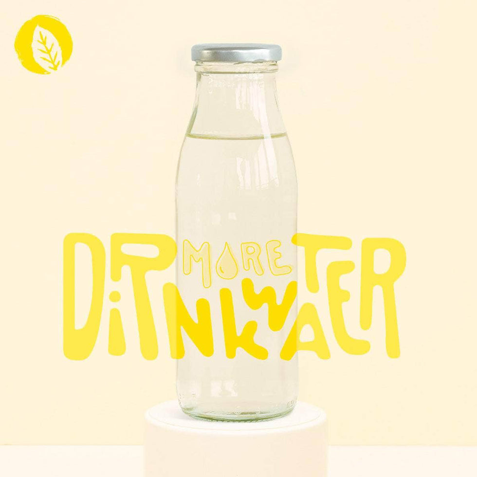 Glaswasserflasche - Drink More Water 2.0