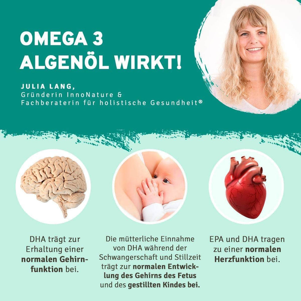 InnoNature 1x Vorrat (1x Vitamin D3, 1x Vitamin K2, 1x Vitamin B12, 1x Eisen, 1x Jod, 1x Selen, 1x Sango Koralle, 1x Zink, 1x Omega 3 Algenöl) deinegesundefamilie-Essential-Paket