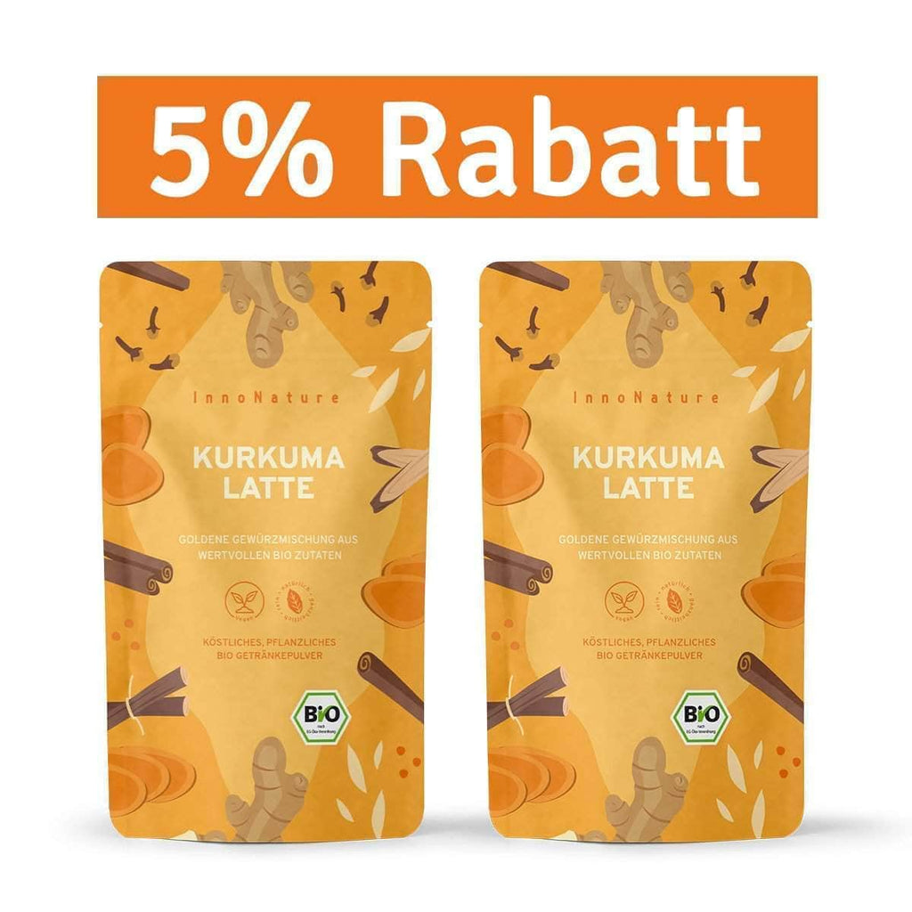 InnoNature Getränkepulver 2x 175g Pulver Bio Kurkuma Latte