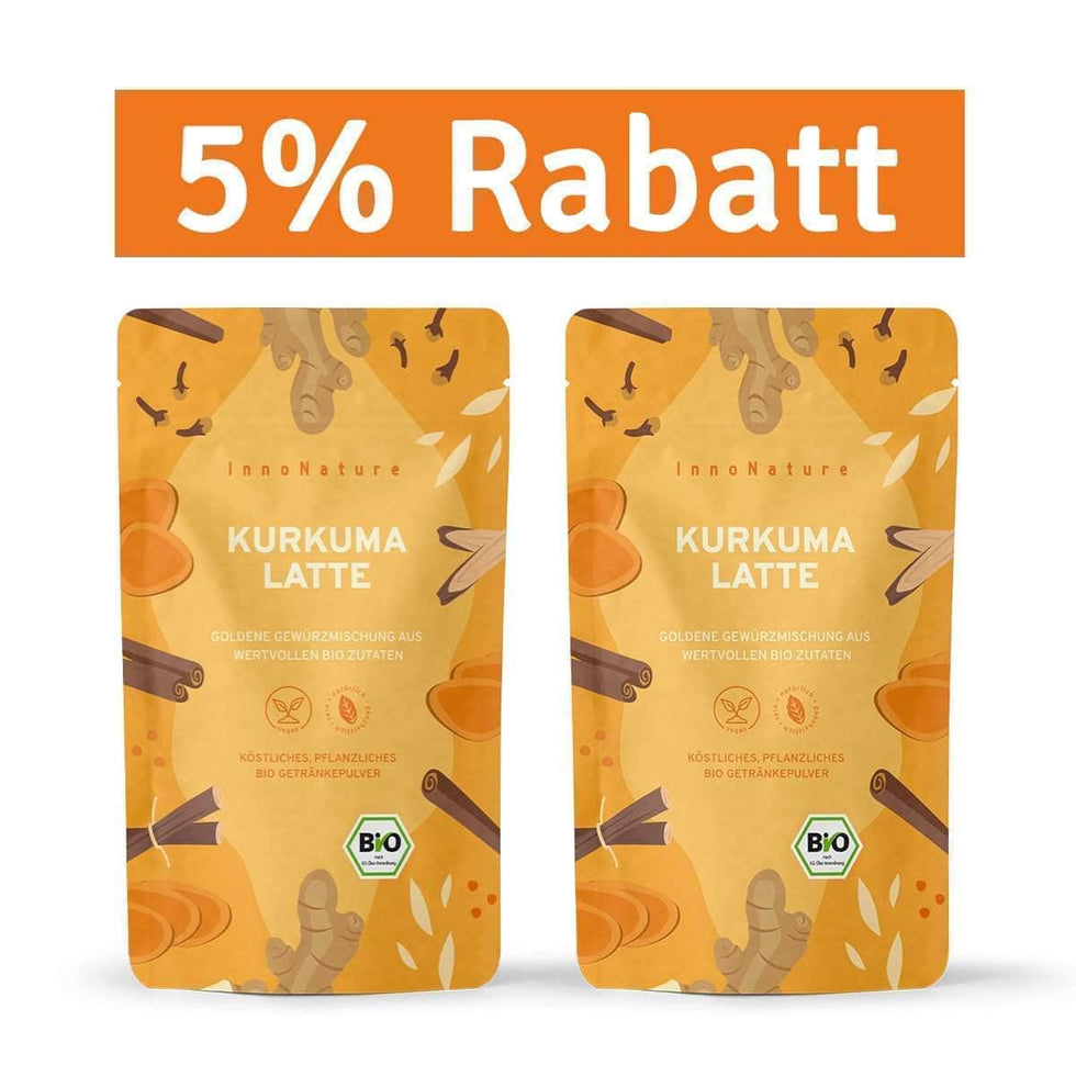 InnoNature Getränkepulver 2x 175g Pulver Bio Kurkuma Latte