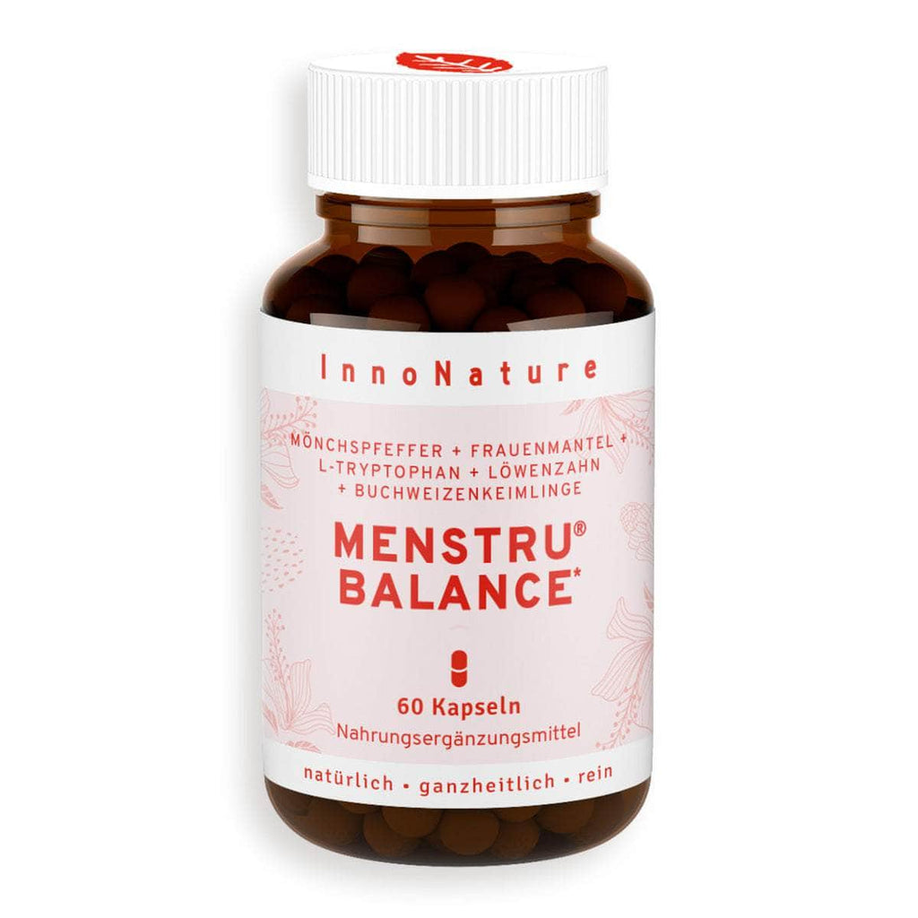 InnoNature Kapseln 1x 60 Kapseln Menstru® Balance Kapseln: Mönchspfeffer, Frauenmantel, L-Tryptophan, Löwenzahn und Vitamin B6