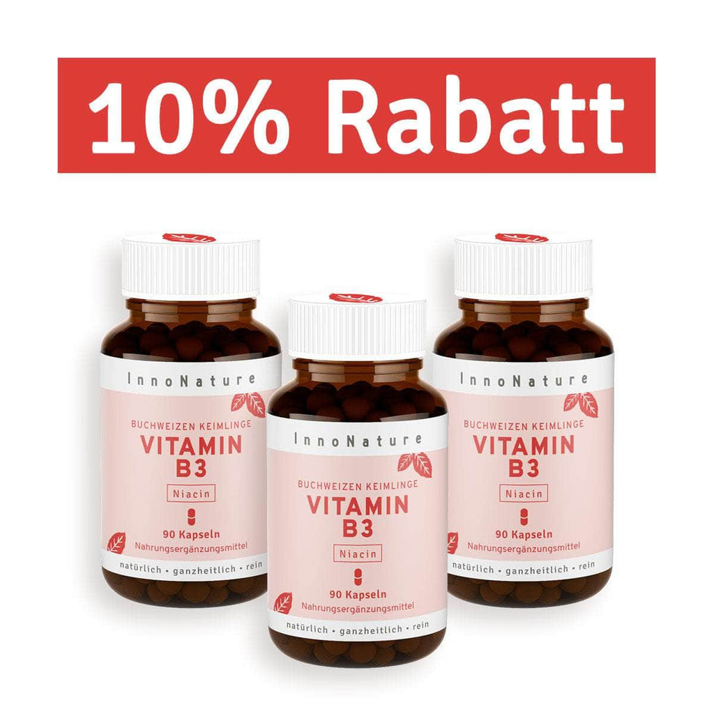 InnoNature Kapseln 3x 90 Kapseln Vitamin B3 Kapseln: Buchweizen Keimlinge