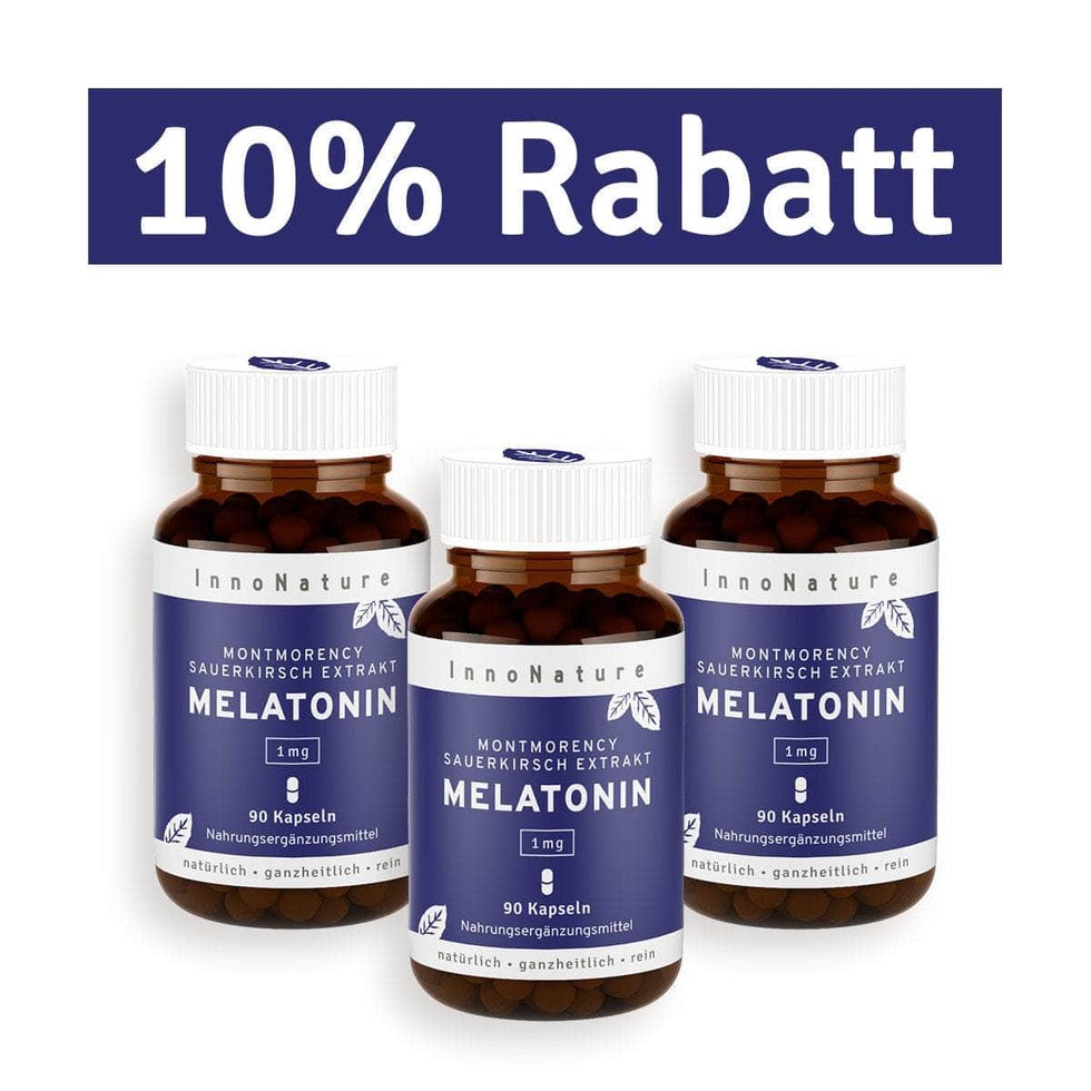 InnoNature Kapseln 3x Dreimonatsvorrat (3x90 Kapseln) Melatonin Kapseln