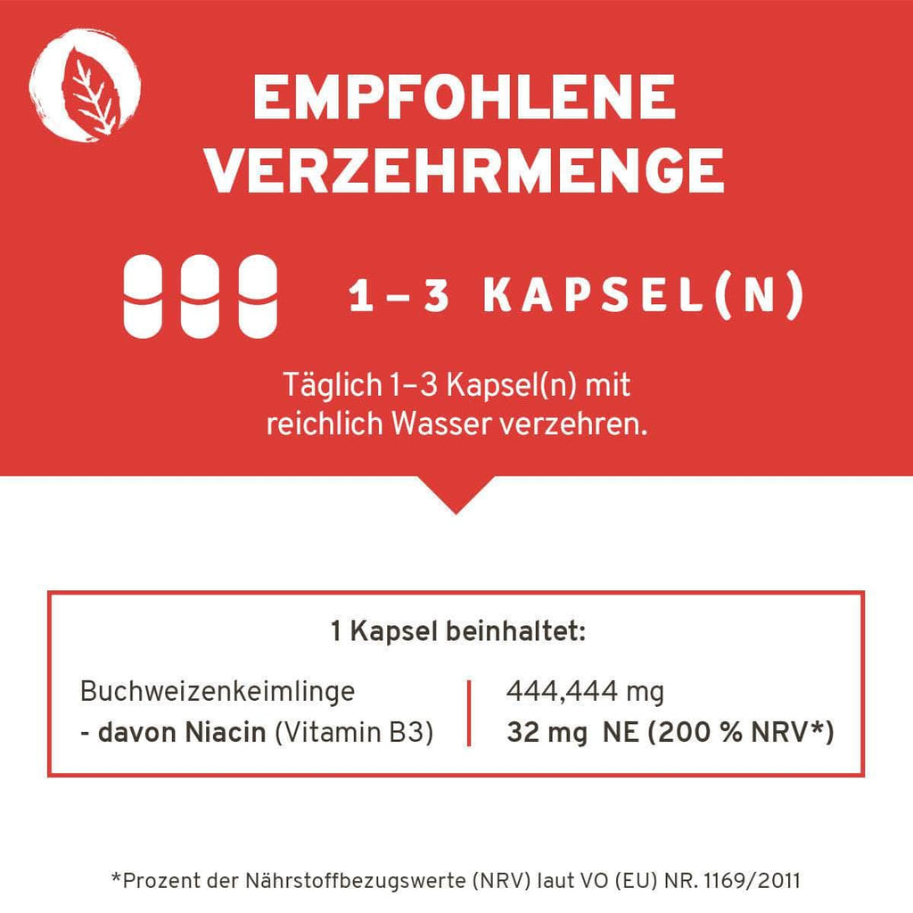InnoNature Kapseln Buchweizen Keimlinge: Vitamin B3 Kapseln