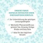 InnoNature Kapseln Fokus Kapseln: Grüner Tee, Ginseng, Ginko Biloba, Gotu Kola, Vitamin B12