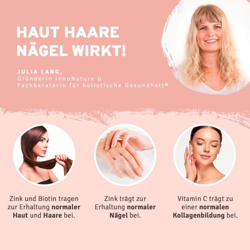 InnoNature Pakete 1x Vorrat (1x Haut Haare Nägel, 1x OPC, 1x Vitamin C, 1x Mikrobiom, 1x Curcuma, 1x Kurkuma Gerstengras) Beauty-Paket
