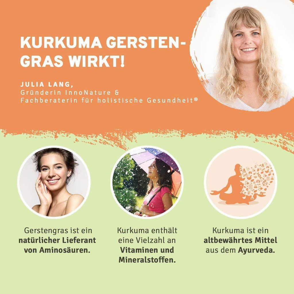 InnoNature Pakete 1x Vorrat (1x Haut Haare Nägel, 1x OPC, 1x Vitamin C, 1x Mikrobiom, 1x Curcuma, 1x Kurkuma Gerstengras) Beauty-Paket