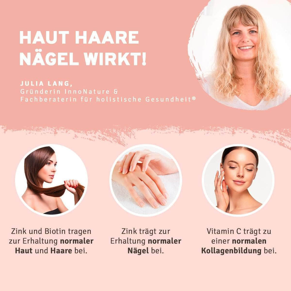 InnoNature Pakete 1x Vorrat (1x Haut Haare Nägel, 1x Vitamin C, 1x Kurkuma Gerstengras, 1X Face Oil, 1x Deocreme, 1x Lip Balm) Beauty Inside Out Paket